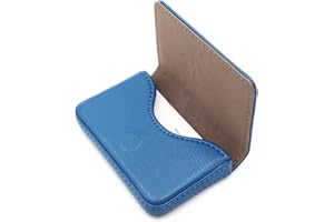 AI-DEE RFID Blocking Wallet - Minimalist Leather Business Credit Card Holder with Magnetic, Blue, Small