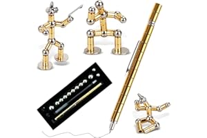 SKRSOUL Toys Pen Magnetic Metal Pen Multifunctional Creative Writing Magnet Ballpoint Pen Decompression Magnetic Metal Pen(Gold)