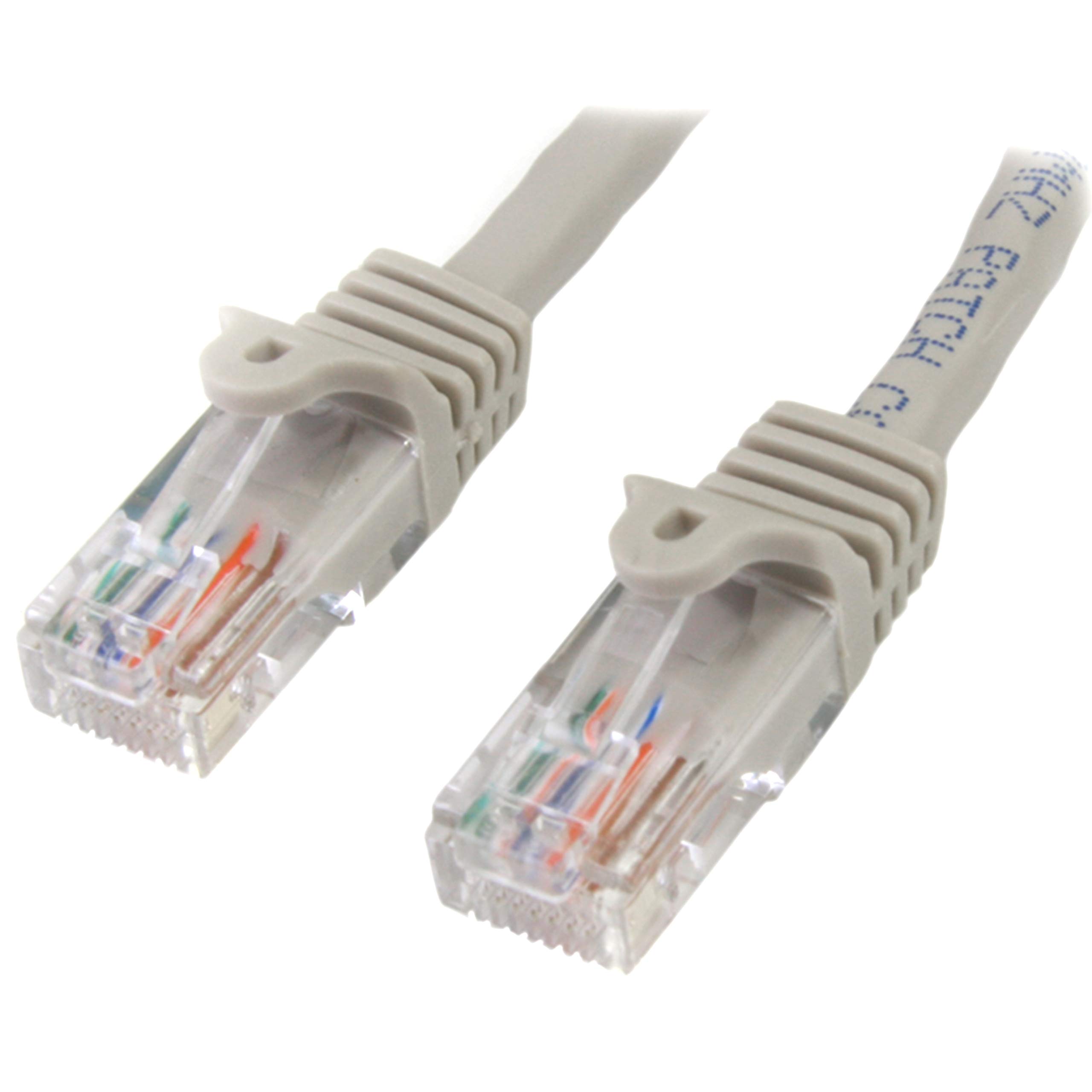 StarTech.com 1 m Gray Cat5e Snagless RJ45 UTP Patch Cable - 1m Patch Cord - Ethernet Patch Cable - RJ45 Male to Male Cat 5e Cable (45PAT1MGR), Grey