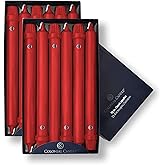 Colonial Candle Unscented Taper Candle, Classic Collection, Red, 10 in, Pack of 12 - Up to 8 Hours Burn