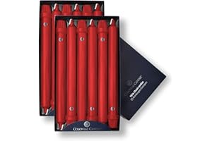 Colonial Candle Unscented Taper Candle, Classic Collection, Red, 10 in, Pack of 12 - Up to 8 Hours Burn