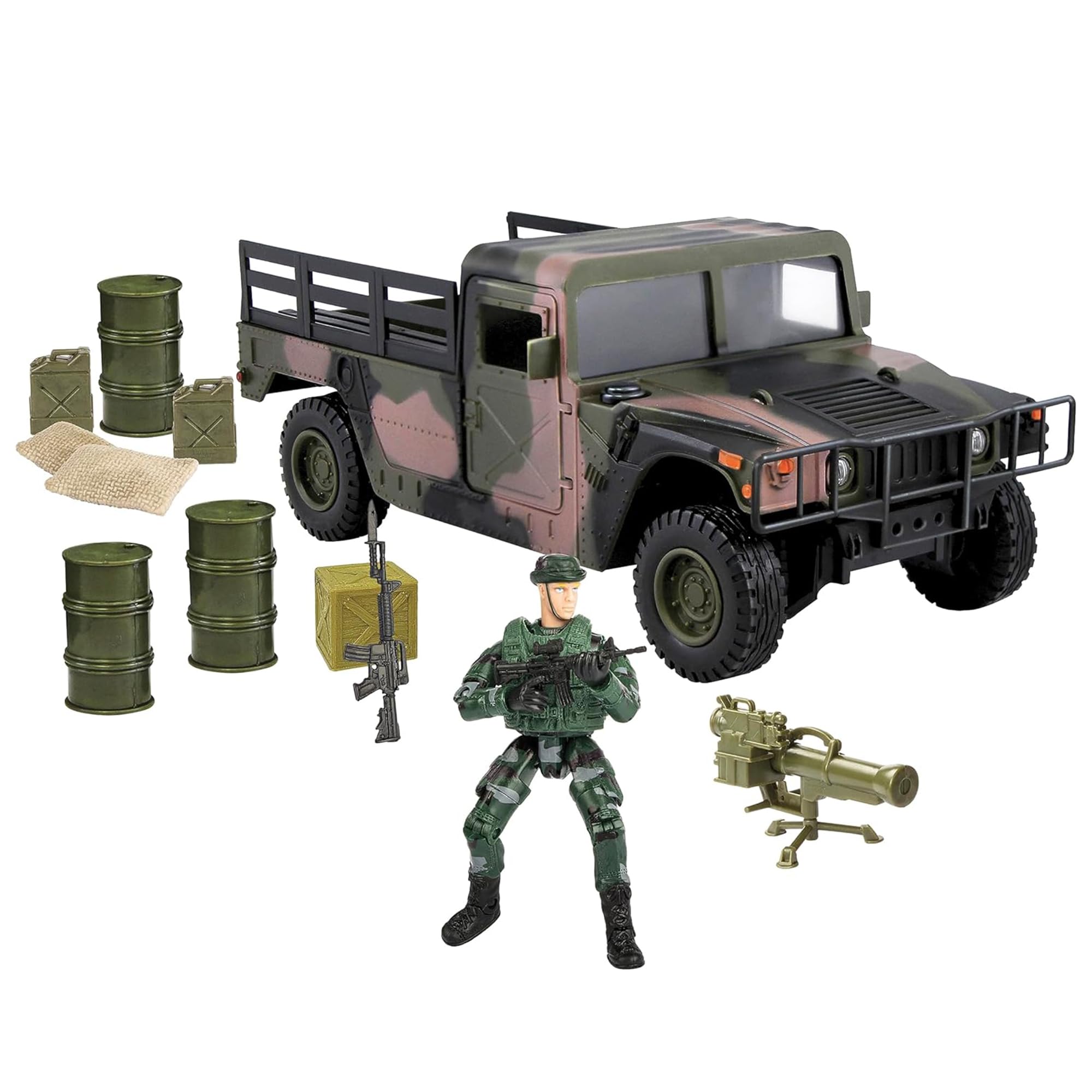 WORLD PEACEKEEPERS from Peterkin | 26cm Humvee Pick Up Truck with Military Figures and Accessories | 1:18 Scale | Action Figures & Accessories | Ages 3+