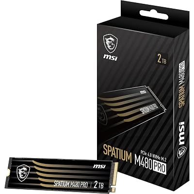 MSI SPATIUM M480 Pro 2TB PCIe 4.0 NVMe M.2 SSD 7400MB/s Read 6000MB/s Write