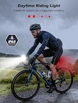 Glangeh Upgraded Bike Lights Front Back 1000 Lumen 7 LEDs IP65 USB view 3