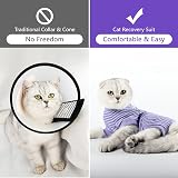 HEYWEAN Cat Recovery Suit Bodysuit After Surgery Stripes Long Sleeve view 6