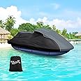 CEMOFE Jet Ski Cover for Yamaha FX Cruiser HO/SHO/SVHO 2012-2018, 600D Oxford Waterproof Jetski Waverunner Covers, UV Resistant Trailerable Covers with Double Air Vents