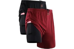 NELEUS Men's 2 in 1 Running Shorts with Liner,Dry Fit Workout Shorts with Pockets