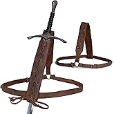 Valhalla Gear, Medieval Back Sword Shoulder Frog, Renaissance Sheath Holster, Knight Cosplay, Warrior Costumer, Full Grain Leather, Handmade