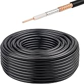 XRDS -RF RG8X Coaxial Cable 100FT 50 Ohm - Solid Copper Core, PVC Jacket, Low Loss, Ideal for Antenna, CB Radio, and Ham Radio Applications