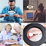 PIKOY Magnifying Glass with Light 10X, 48 LED, 3 Modes, USB Stand Lamp view 7