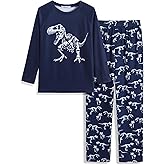 Arshiner Boys Pajamas Set Long Sleeve Sleepwear 2 Piece Pajama Set for Big Boys 6-14 Years