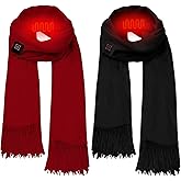 2 Pcs Heated Scarf for Women Men USB Heating Scarf Soft Warm Electric Heated Neck Warmer for Winter