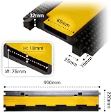 The Workplace Depot Yellow Cable Protector 75mm Channel 990mm Long Hinged Lid view 9