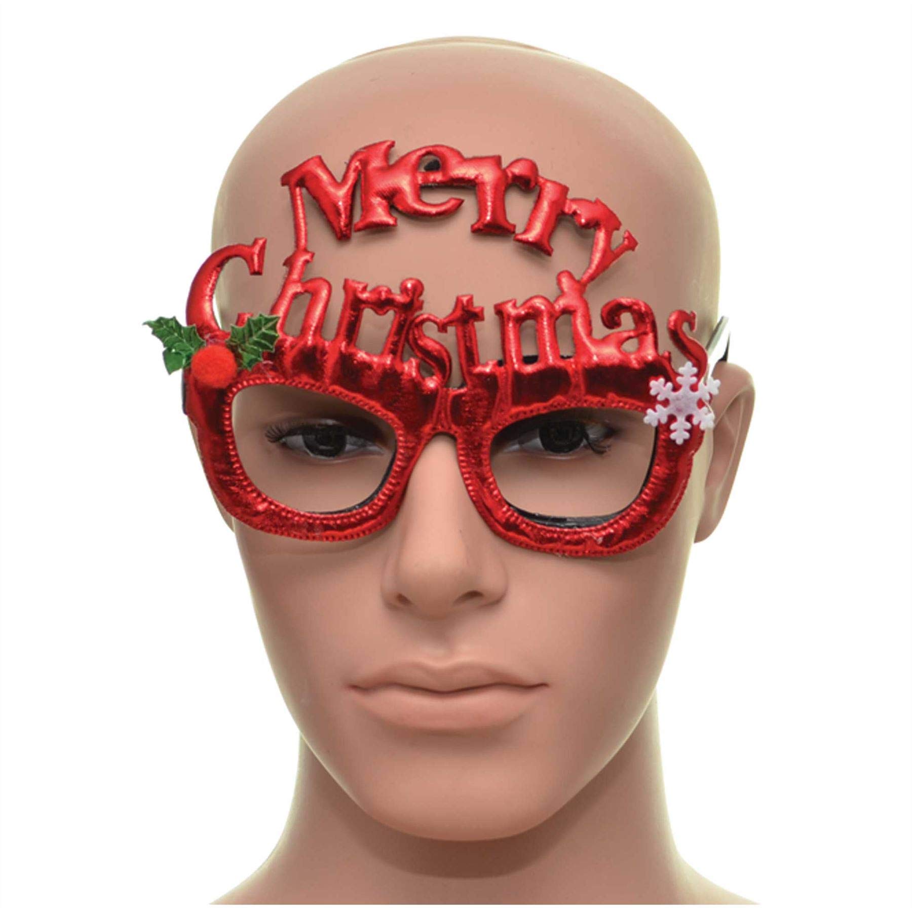 SHATCHI Frame Red Merry Christmas Glasses Fancy Xmas Dress Novelty Party Accessories Supplies Selfie Photo Props Bag Stocking Fillers