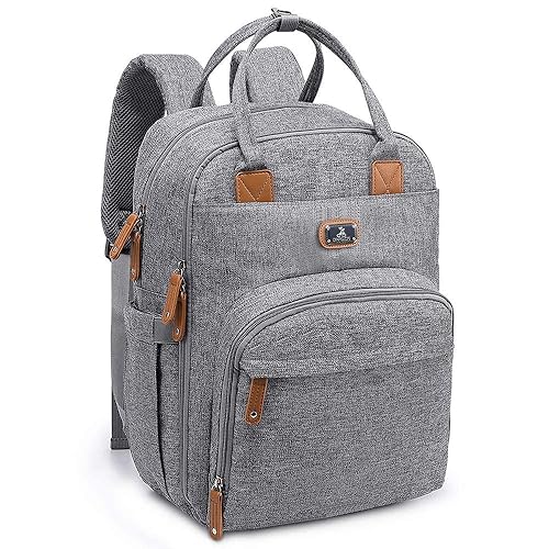 Diaper Bag Backpack, Large Capacity Nappy Baby Bags with Insulated