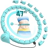 JKSHMYT Weighted Hula Circle for Adults Weight Loss, Infinity Fitness Hoop | 24 Detachable Links, Plus Size 47 Inch, Durable 