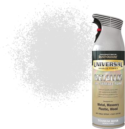 Rust-Oleum Universal Metallic Spray Paint Titanium Silver 400ml Interior