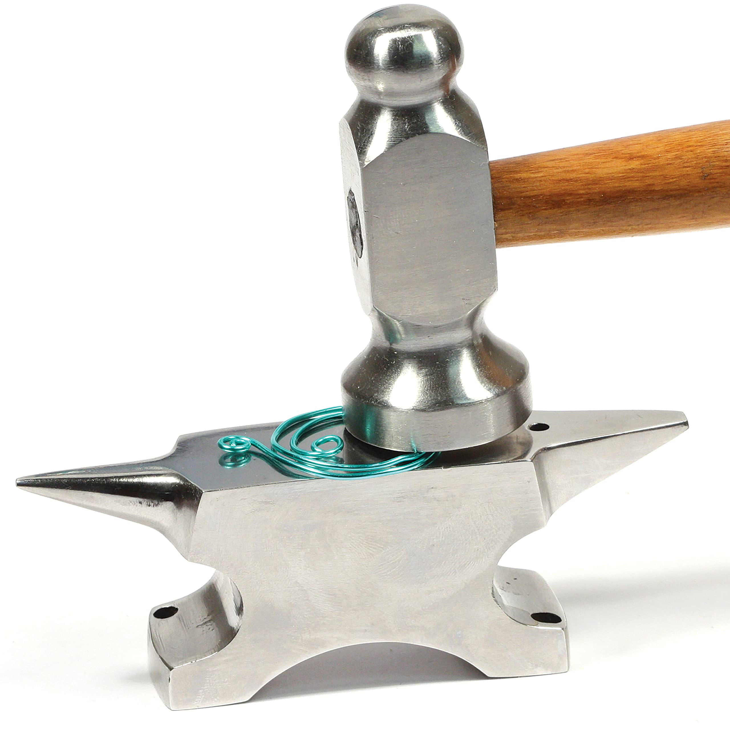 The Beadsmith Dual-Ended Horn Anvil – Mini Size 2.5 x 1 x 1.5 inches – 118mm Tip to Tip – 13.11oz/0.82lbs – Made of Solid Stainless Steel – Flat Horn and Rounded Horn – Use for Hardening Wire Designs