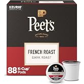 Peet's Coffee Coffee Pods, Dark Roast, French Roast, 88 K Cups