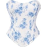Scarlet Darkness Corset Tops for Women Renaissance Floral Bustier Western Concert Going Out Top