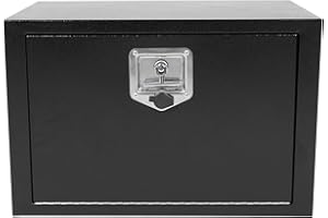 COOLBAG 24 Inch Underbody Truck Box Steel Storage Tool Box,24 x 14 x 16 Tool Chest Organizer w/Lock and Keys For Pickup,Truck Bed, RV, Trailer,Heavy Duty Waterproof Black box