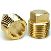 HAPDEN Boat Plugs 1/2 Inch Npt Solid Brass Boat Drain Plug, 2 Pack Garboard Drain Plug Boat Drain Plug Fits Most Boat Hulls (1/2 Inch NPT)