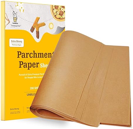 Bakeware - Katbite 200Pcs 12x16 In Unbleached Parchment Paper for Baking, Precut Parchment Paper Sheets, Heavy Duty Flat Baking Paper, Half Sheet Baking Sheets for Baking Cookies, Cooking, Air Fryer, Oven