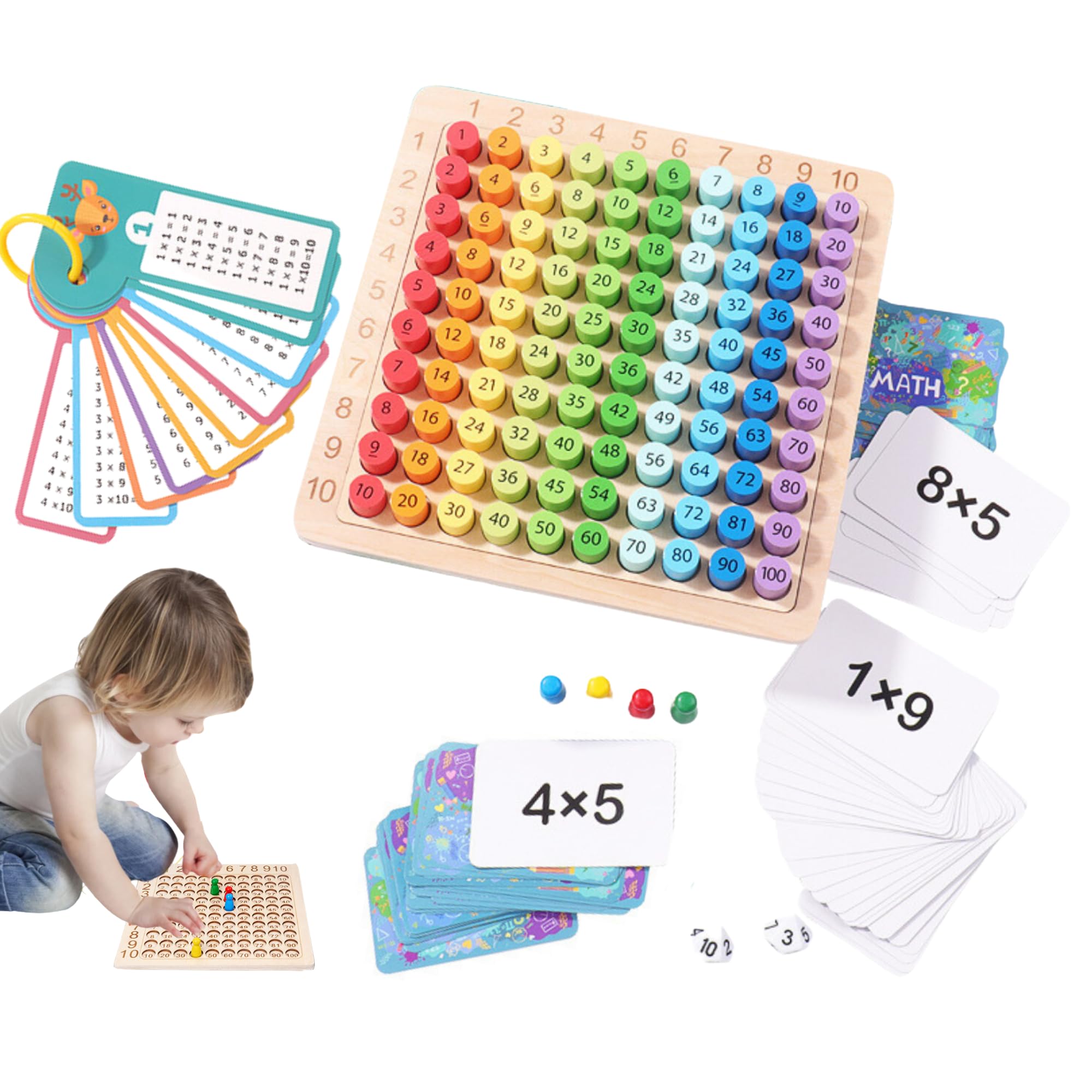 MAGIC SELECT Multiplication Learning Game, Math Multiplication Board, Montessori Multiplication Board, Wooden Math Multiplication Board, Children Counting Toy for Kids between 6 to 12 years old.