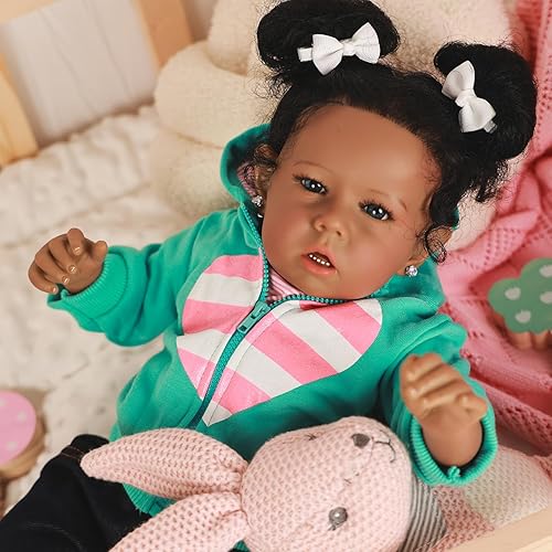 Rebornova Reborn Baby Dolls Black Girl, African American 20 Inch