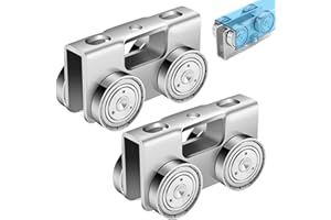 AnExer 4 Wheel Trolley Assembly, Light Duty Trolley Rollers for All 1-5/8" Channel Trolley Track with 600 pounds Load-Bearing Capacity Stainless Steel Beam Trolleys (2 Pack)