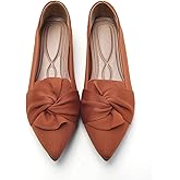 HIULYCENCE Flats for Womens Pointed Toe Ballet Flats with Bow Comfortable Knit Dressy Flats