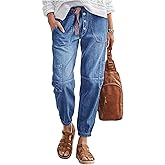 SOLY HUX Women's Jean Vintage Button Fly Casual Denim Pants with Pockets | Joggers