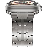NewWays Grade 2 Titanium/Stainless Steel Band Compatible with Apple Watch Ultra 3 2 1 49mm Series 11 10 46mm 42mm Series 9 8 7 45mm 41mm 44mm 40mm SE 6 5 4, Rugged iwatch Link Bracelet for men