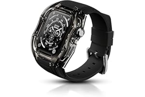 RYUEUYA Luxury Translucent Case with Band for Apple Watch Series 10 46mm, Rugged Crystal Clear Military Protective Bumper Cover and Tactical Strap for iWatch 46mm