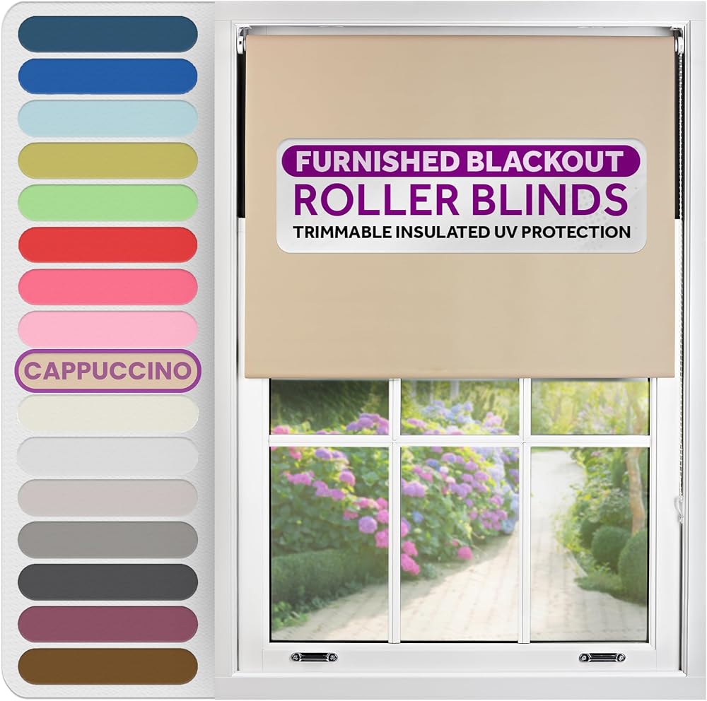 FURNISHED Thermal Blackout Roller Blind Cappuccino 70x165 cm