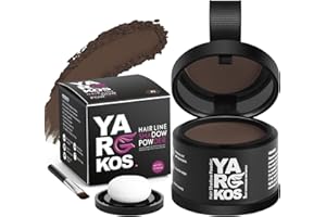 Yargkos Hairline Shadow Powder, Dark Brown, Root Touch Up Powder for Instantly Gray Hair Cover Up, Women Color Root Coverage for Thinning Grey, Mens Roots Concealer for Hair Loss Beard Line, #3