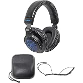 Rockville DJ1500 DJ Headphones with Detachable Coil Cable, 40mm Drivers | Includes Hard Case, Extra Ear Pads, Gold-Plated 1/4" Adapter, Sound Isolation, Closed-Back, Over-Ear
