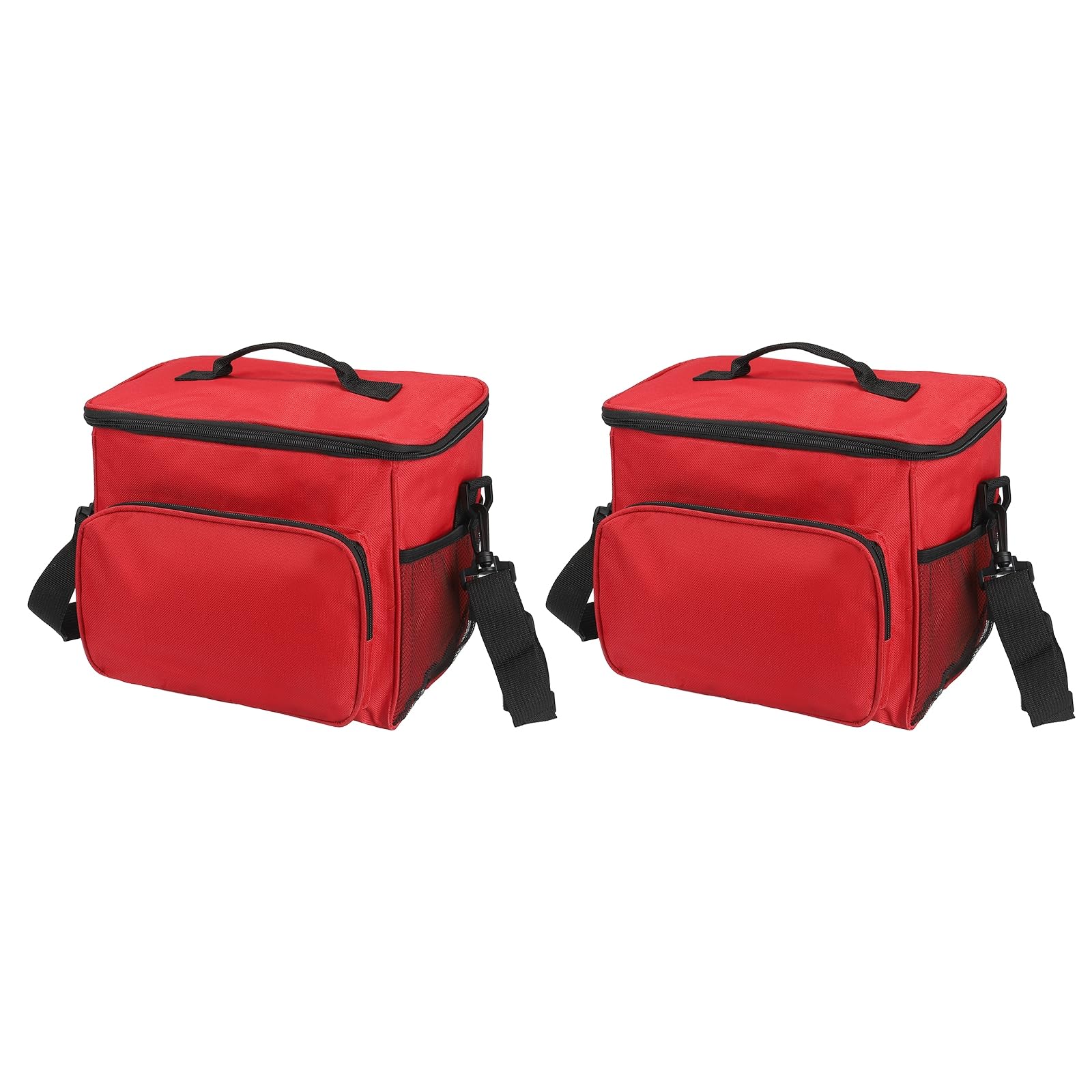 PATIKIL Lunch Box for Women/Men, 2Pcs Insulated Cooler Lunch Bag Thermal Tote Bag Reusable Lunch Container 9.4x6.7x10.2 Inch for Work Picnic Outdoor, Red