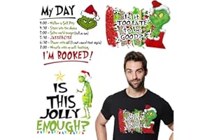 TEZOCR Christmas Heat Transfers Vinyl 3 Sheets Christmas Iron on Stickers Winter Xmas Heat Transfer Vinyl Design Christmas Iron on Decals for T Shirts Clothes Pillow Hoodie DIY Christmas Iron on Patches