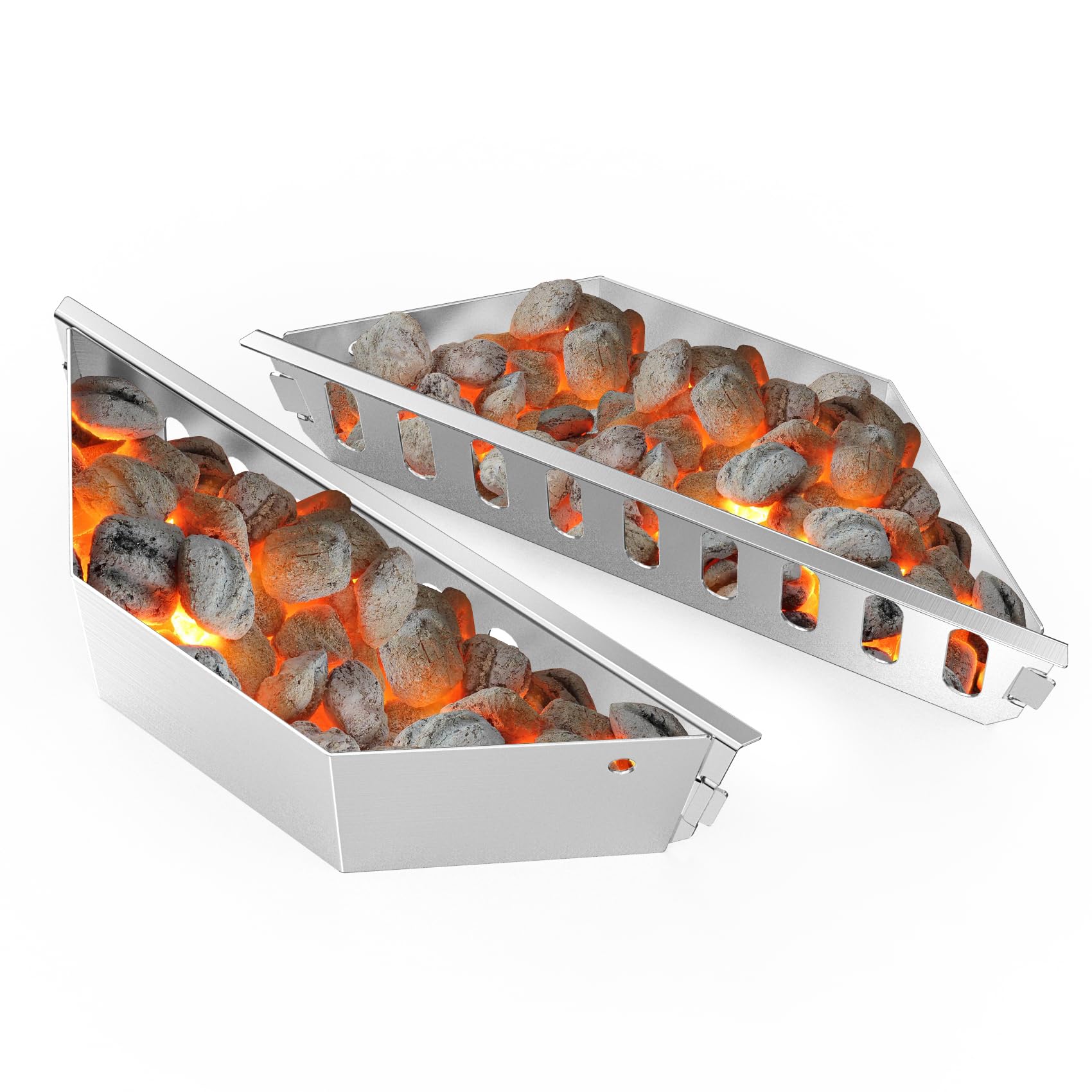 onlyfire Stainless Steel Charcoal Basket/Charcoal Briquet Holders for Weber 18"/22"/26" Charcoal Grills, Compatible with Weber 7403, 2 PCS