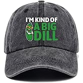 Jxubeuro, I'm Kind of a Big Dill, Funny Baseball Cap, Big Dill Hat, Adjustable Cotton Vintage Baseball Cap for Men Women, Gifts for Family Coworkers Friends Black