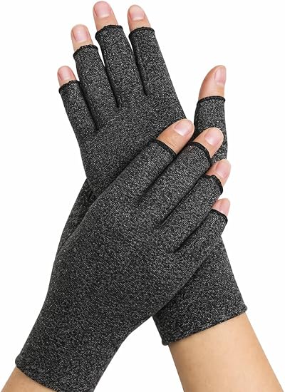 Dr. Arthritis Compression Gloves & Handbook for Arthritis Carpal Tunnel Grey M