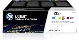 HP 128A CF371AM Cyan Magenta Yellow Original LaserJet Toner Cartridge Multipack