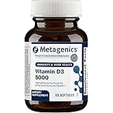 Metagenics Vitamin D3 5000 IU Supplement - High Potency Softgels for Immune, Bone & Heart Health* - 125 mcg Cholecalciferol in Coconut Oil for Enhanced Absorption* - Non-GMO, Gluten-Free - 60 Count