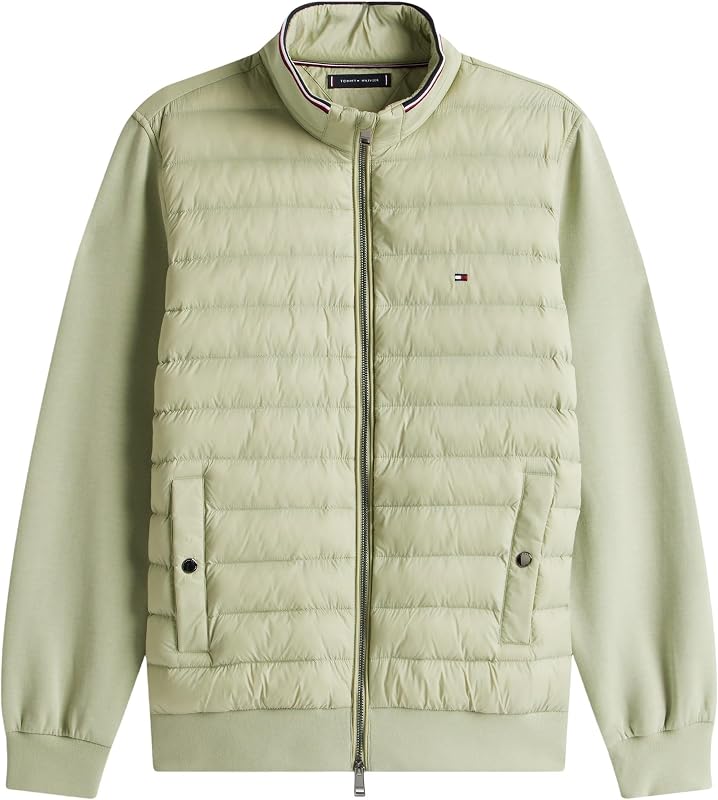 Sweat avec Fermeture Éclair Homme Mix Media Stand Collar Veste en Duvet, Vert (Earth Sage), XXL — photo 4 sur 4