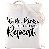 ENSIANTH Writer Gift Write Revise Scream A Little Repeat Book Sleeve Author Appreciation Book Cover Editor Writing Gift (Writ