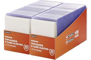 400 Card Sleeves Top Loaders for Cards, Arjiekwei 3"X4" Baseball Cards Protectors Hard Plastic, Premium Toploaders Holder for Trading Sports Football Game Card(200 Top Loaders + 200 Penny Sleeves)