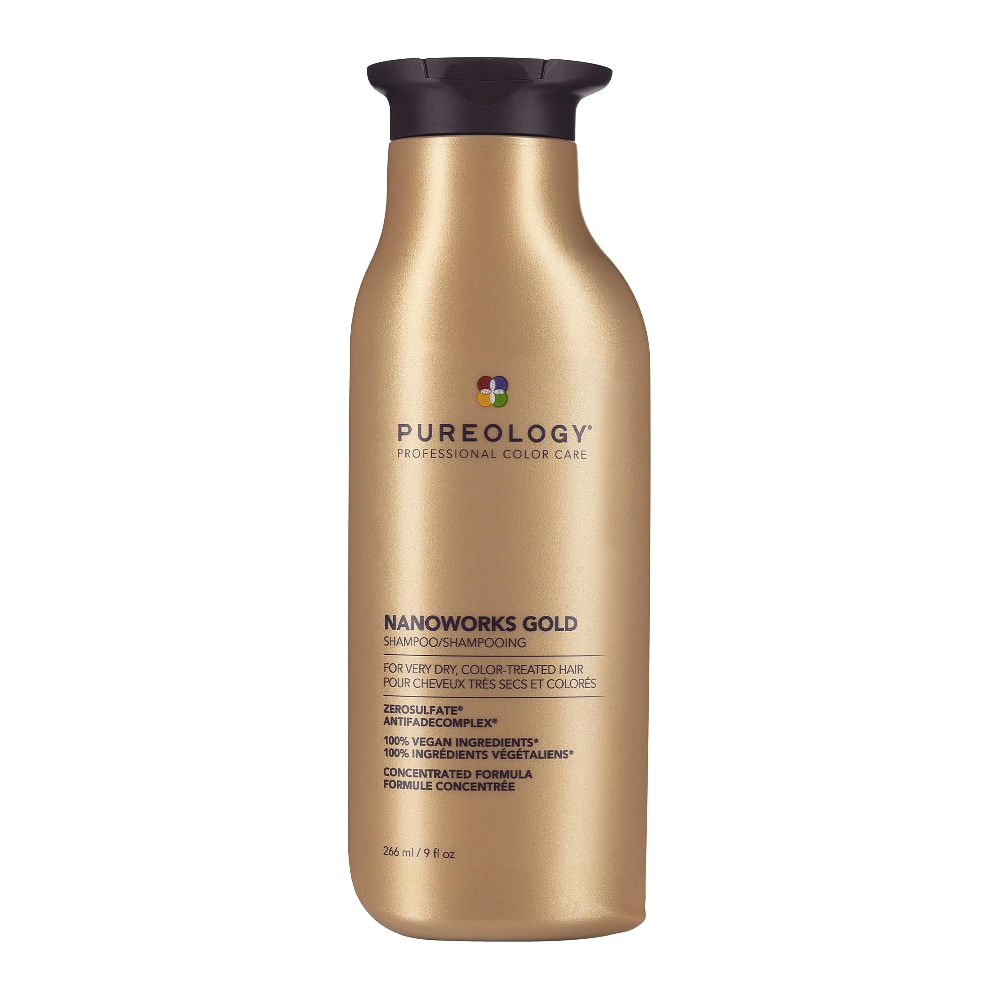 Pureology Nanoworks Gold, Shampoo, For Fine, Very Dry, Colour-Treated Hair, Renews Softness And Shine, Vegan Formulas, Sulphate Free, 266ml