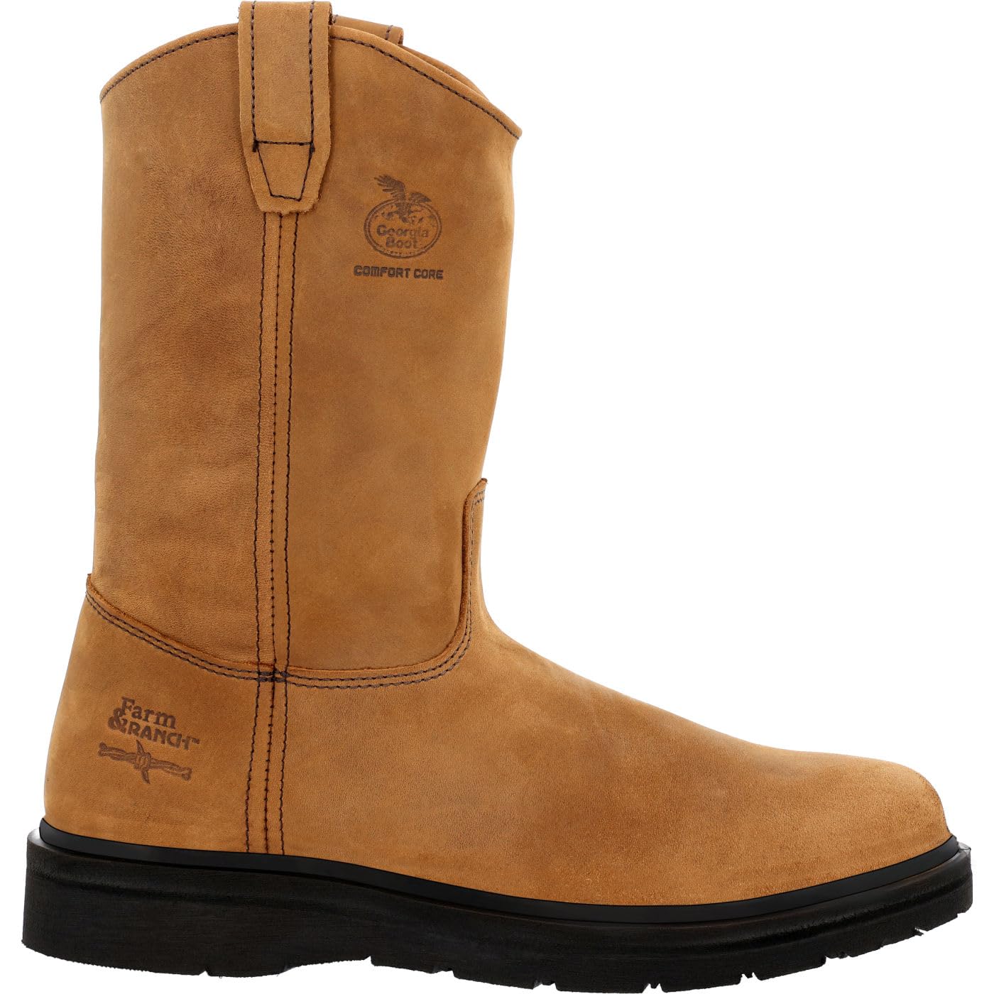 Georgia Boot Farm and Ranch Pull On Work Boot, Mississippi Tan, Size 9(W) Image Georgia Boot Farm and Ranch Pull On Work Boot, Mississippi Tan, Size 9(W) Image