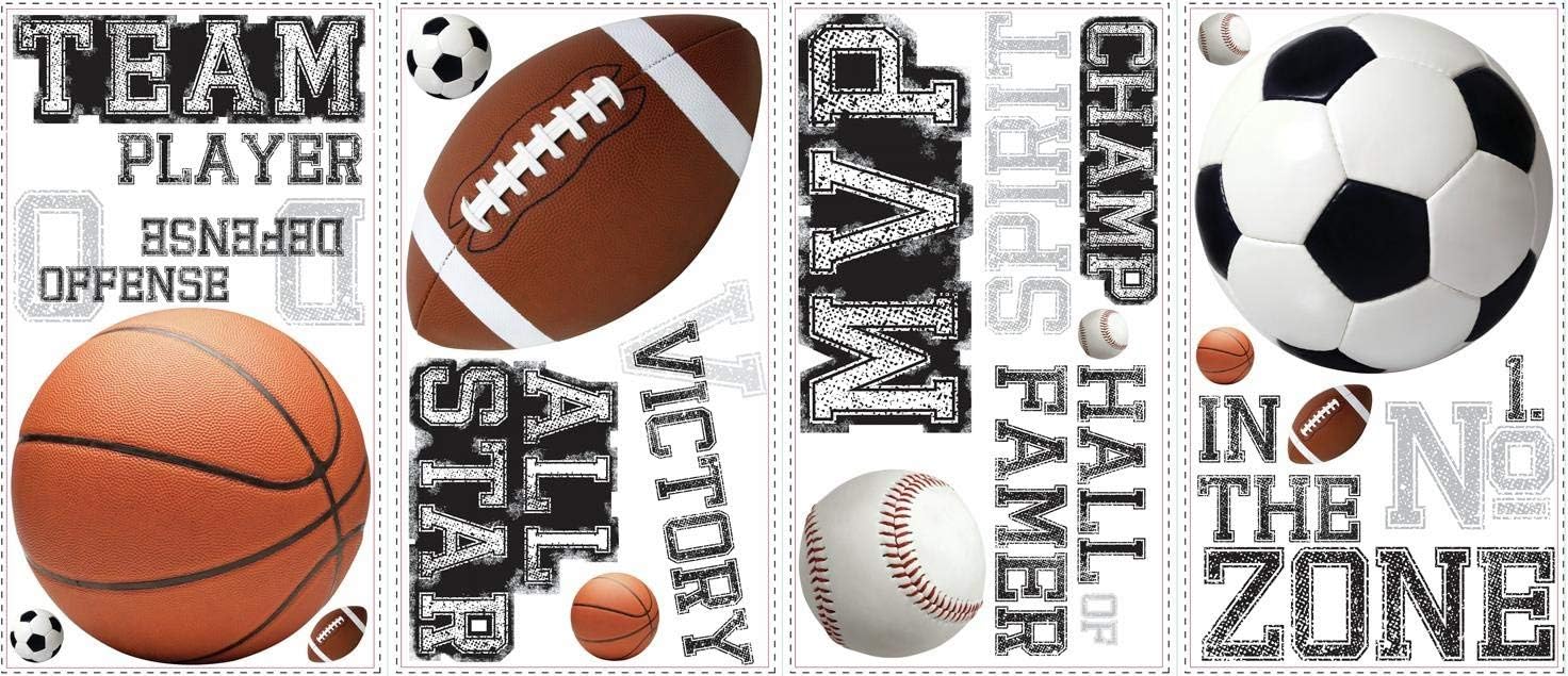 RoomMates RMK1705SCS All Star Sports Saying Peel and Stick Wall Decals